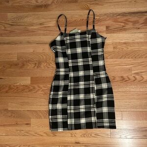 H&M Black and White Bodycon Mini Dress